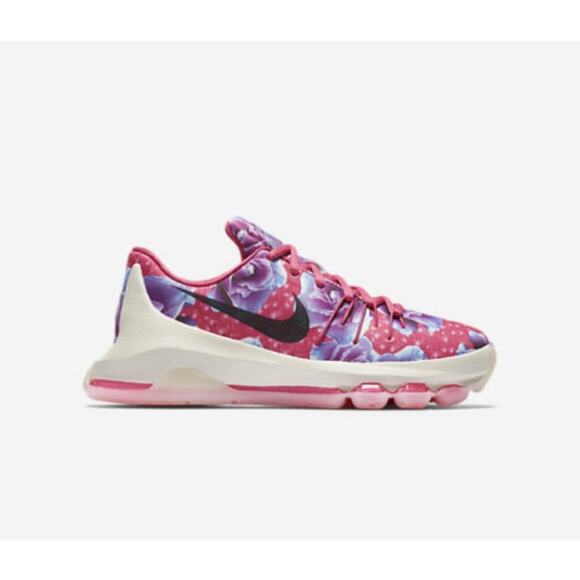 Nike basketball sneaker KD 8 Aunt Pearl size Y5 W6.5 pink floral limited edition - Picture 1 of 7